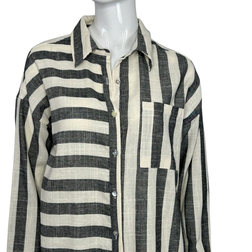 Urban Daizy Vertical and Horizontal Striped Shirt Women's Small